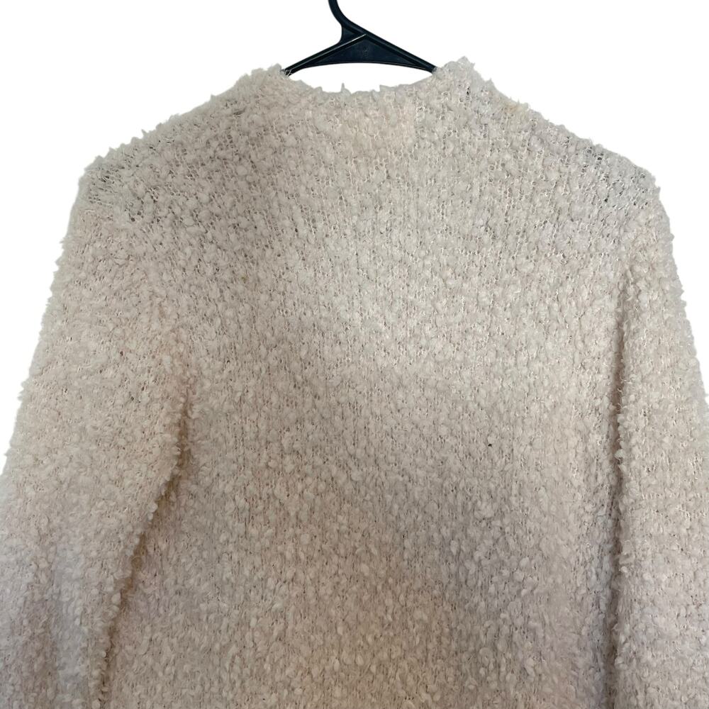 Bohme Plush Colorblock Long Sleeve Open Front  Cardigan Cream Tan Womens Size XS - Picture 6 of 11